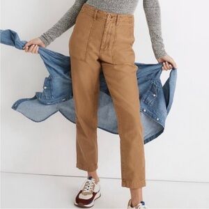 Madewell Griff Tapered Fatigue Pants Tan Brown size 28